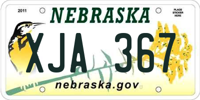 NE license plate XJA367