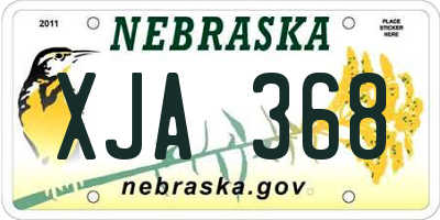 NE license plate XJA368