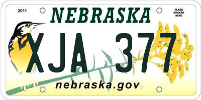 NE license plate XJA377