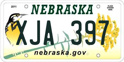 NE license plate XJA397