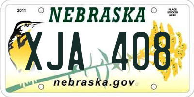 NE license plate XJA408