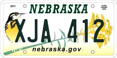 NE license plate XJA412