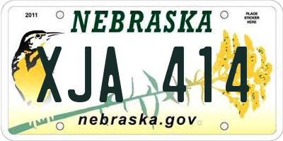 NE license plate XJA414