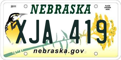 NE license plate XJA419