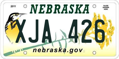 NE license plate XJA426