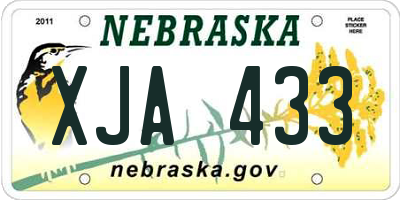 NE license plate XJA433