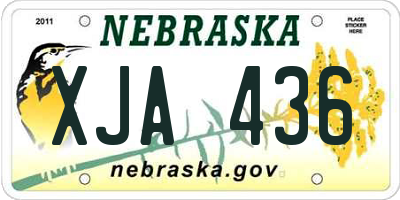 NE license plate XJA436