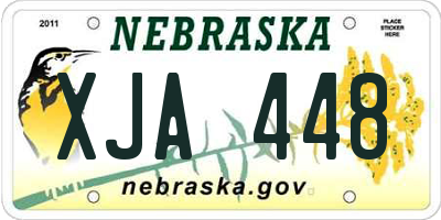 NE license plate XJA448