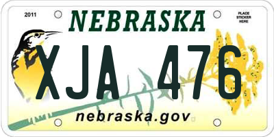 NE license plate XJA476