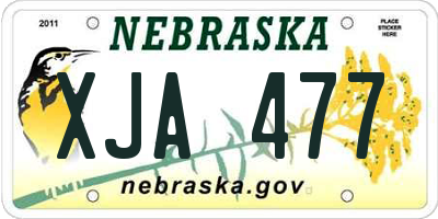 NE license plate XJA477