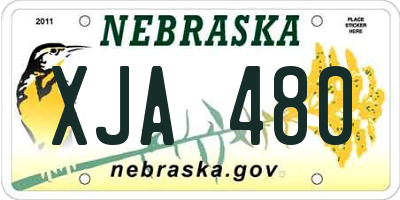 NE license plate XJA480