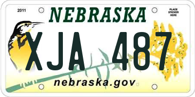 NE license plate XJA487