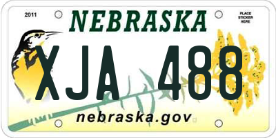 NE license plate XJA488
