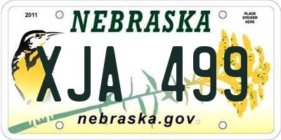 NE license plate XJA499
