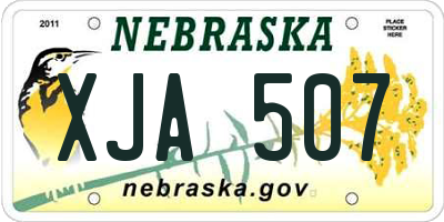 NE license plate XJA507