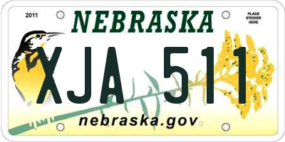 NE license plate XJA511