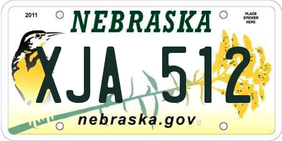 NE license plate XJA512