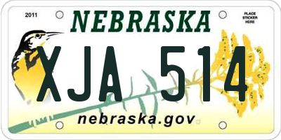 NE license plate XJA514
