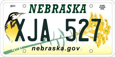 NE license plate XJA527