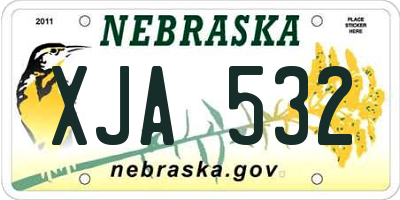 NE license plate XJA532