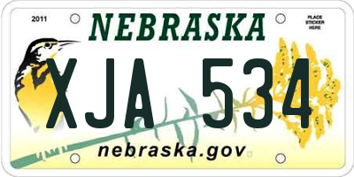 NE license plate XJA534