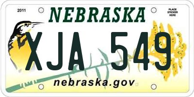 NE license plate XJA549
