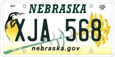 NE license plate XJA568