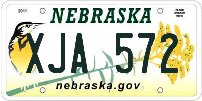 NE license plate XJA572