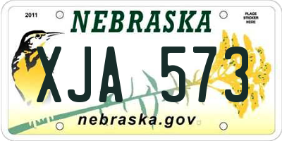 NE license plate XJA573