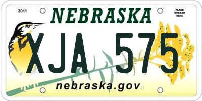 NE license plate XJA575