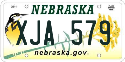 NE license plate XJA579