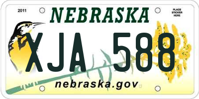 NE license plate XJA588
