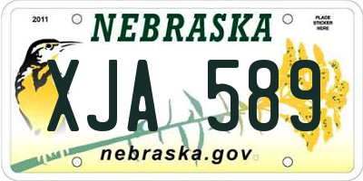 NE license plate XJA589
