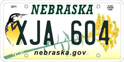 NE license plate XJA604