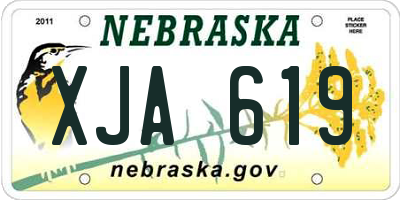 NE license plate XJA619