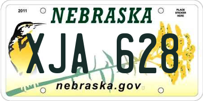 NE license plate XJA628