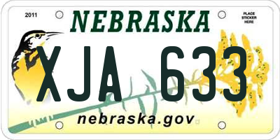 NE license plate XJA633