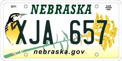 NE license plate XJA657