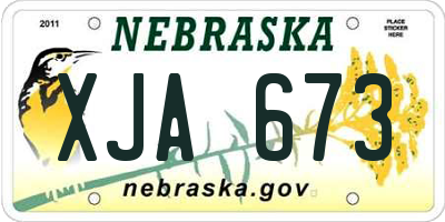 NE license plate XJA673