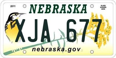 NE license plate XJA677