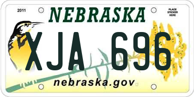 NE license plate XJA696