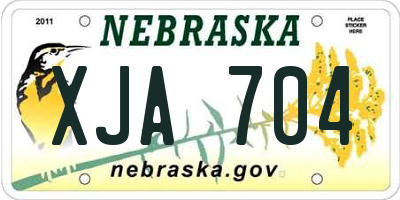 NE license plate XJA704