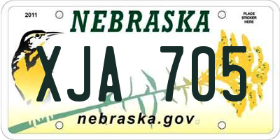 NE license plate XJA705