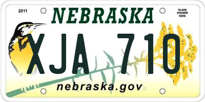 NE license plate XJA710