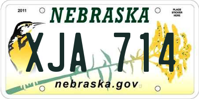 NE license plate XJA714