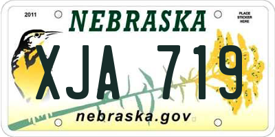 NE license plate XJA719