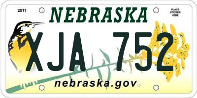NE license plate XJA752