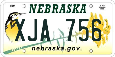 NE license plate XJA756