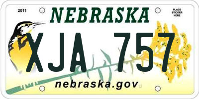 NE license plate XJA757