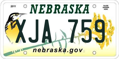 NE license plate XJA759